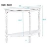 LIVAREEmlen 42''Retro Circular Curved Half-Moon Console Table with Cloud Design Top and Open Shelf Solid Wood Frame and Legs, Milk White - 2 of 4