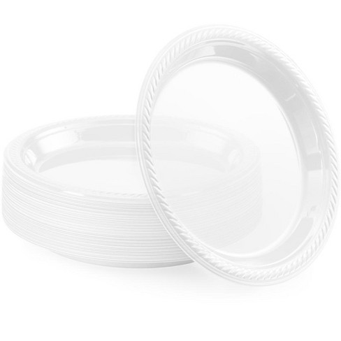 Sparksettings Clear Disposable Plastic Dessert Plates 7 Inches, Pack Of ...