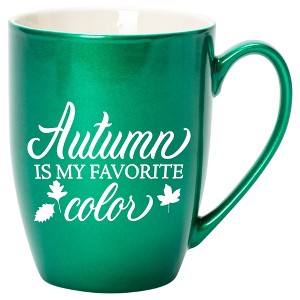Elanze Designs Autumn Is My Favorite Color Emerald Green 10 ounce New Bone China Coffee Cup Mug - 1 of 4