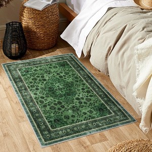 Washable Area Rug Vintage Foldable Thin Rug,Soft Low-Pile Non-Slip Stain Resistant Floor Indoor Outdoor Carpet - 1 of 4