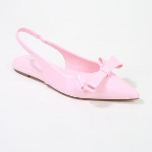 Berness Women's Cinnamon Point Toe Slingback Flats with Oversize Bow - 1 of 4