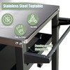 3-Shelf Outdoor Grill Table, Grill Cart Outdoor w/ Wheels, Pizza Oven and Food Prep Table, Blackstone Table with Stainless Steel Tabletop, Grill Stand - 4 of 4