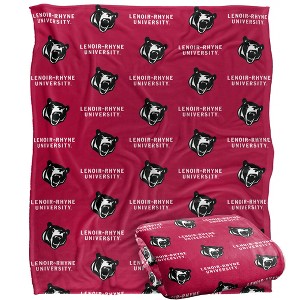 Lenoir Rhyne University Logo Pattern Silky Touch Blanket White 50x60 - 1 of 4