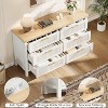 Fluted 6-Drawer Dresser, 47.4" Wide Wood Chest of Drawers & Clothes Storage Cabinet, TV Stand for Bedroom, Nursery, Living Room - 4 of 4