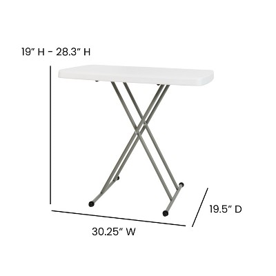 Granite White & Gray Adjustable Height Indoor/Outdoor Folding Table