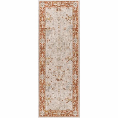 Hauteloom Tsawsen Rust Bordered Oushak Rug