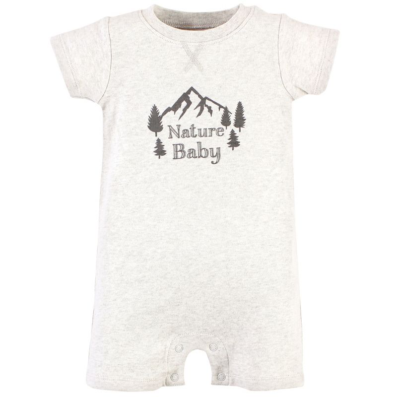 Touched by Nature Unisex Baby Organic Cotton Rompers, Nature Baby, 4 of 6