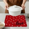 REGALWOVEN Love Hearts Placemats Set of 6, Happy Valentine's Day Dining Table Place Mats, Wedding Anniversary Holiday Decor - 4 of 4