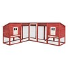 vidaXL Outdoor Rabbit Hutch with Run Red and White Solid Fir Wood - 2 of 4