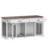 Famapy Wooden Double Cage Furniture Style Dog Kennel with 2 Drawers and Dividers - 4 of 4