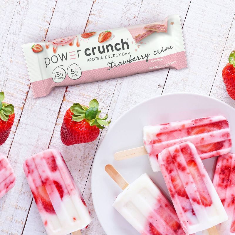 Power Crunch Strawberry Cream Wafer Protein Energy Bar - 5pk, 4 of 10