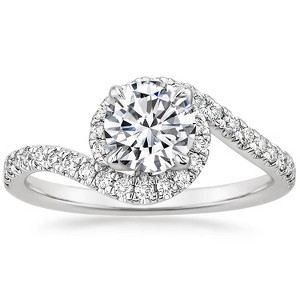 Johanna Engagement Ring Solitaire Halo Sterling Silver Women Ginger Lyne Collection - 1 of 4