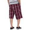 Shaka Wear Men's Cargo Shorts, Relaxed Fit, Plaid, Elastic Waist - 2 of 4