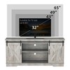 Farmhouse TV Stand for 65 Inch TVs - Entertainment Center with Barn Doors, Storage Shelves，Modern White Media Console Table for Living Room Furniture - 4 of 4