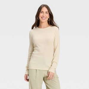Women's Slim Fit Long Sleeve Top - A New Day™ - 1 of 4