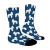 White Toy Poodle Dog Navy Blue Women Printed Crew Socks Funny Funky Socks Soft Polyester Novelty Gifts for Artists Men - 3 of 4