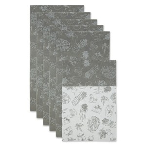 Design Imports Gray Market Print Fridge Liner Set/6 - 1 of 4