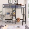 NicBex Twin Size Bunk Bed with Desk Metal Rack Bed Frame with Storage Shelves, Guardrails and Ladder, No Spring Box Required - 2 of 4