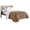 Plazatex Soft Plush Corduroy Lined Oversized Blankets All Season Comfort for Bedroom or Lounging on Couch Taupe - Queen - 3 of 4