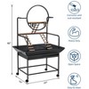 66'' Parrot Playstand with Wheels - Heavy-Duty Metal Bird Playground, Perches/Ladders, Removable Tray & Seed Guard, Black Hammertone - 2 of 4