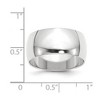 Black Bow Jewelry 7mm to 12mm 10K White Gold Half Round Standard Fit Band - 3 of 4