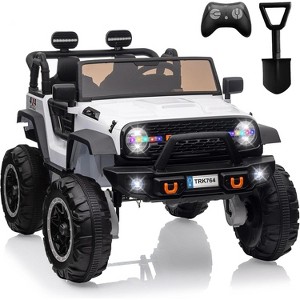 24V Ride on Car Toys, Remote Control 4 Wheels Electric Power Car for Toddlers Kids Boys Girls, 2 Seater Motorized Ride on Cars Vehicle, White - 1 of 4