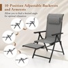Tangkula Folding Patio Chairs Set of 4 Lounge Chairs w/ 10-Level Adjustable Backrests - 4 of 4