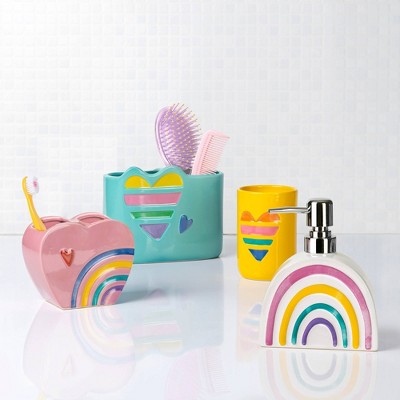Turquoise Ceramic Rainbow Hearts Kids' Organizer
