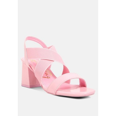 Elastic Straps Block Heel Women Sandals