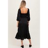 Pinkblush Black Satin Smocked Cinched Bust Maternity Midi Dress - 3 of 3