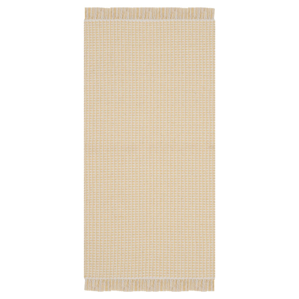 3'x5' Ivory/Yellow Stripe Flatweave Woven Accent Rug - Safavieh