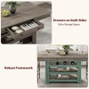 Farmhouse Dining Table for 4-6, Counter Height Wooden Kitchen Table with Storage Shelves & Drawer for Dining Room Apartment - 2 of 4