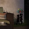 39" Iron Boy & Girl Silhouettes Holding Solar Lighted Umbrella - Alpine Corporation: Outdoor Human Figure Statues with AA Ni-Cd Battery - 2 of 4