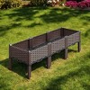 HomeRoots 47" X 16" Dark Brown Heavy Duty Plastic Rectangular Self Watering Raised Garden Bed - 2 of 4