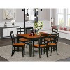 HomeStock 7-Piece Black and Cherry Finish Solid Wood Top Dining Table with 6 Chairs - 2 of 4