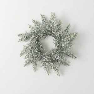 Sullivans Artificial Christmas White Bubble Cedar Accent Ring  Green  Indoor Christmas DÃƒÂ©cor - 1 of 3