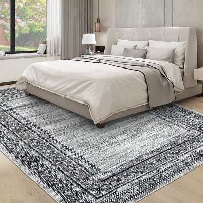 Acekool 5x7 Washable Rug – Modern Non-Slip Carpet for Living Room & Bedroom, Ultra-Thin Indoor Floor Mat