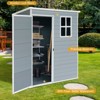 NicBex 5x3 Ft Resin Outdoor Storage Shed with Windows and Lockable Door for Backyard Garden,Patio,Gray - 2 of 4