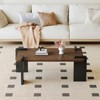 ALEXOUN Rectangle Coffee Table with Sturdy MDF Desktop & Metal Legs, Vintage Mortise Tenon Center Table for Home and Apartment - 2 of 4