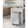 2 x 8 Gallon Stainless Steel Double Trash Can with Lid, Large Dual Trash and Recycle Bin Combo - 4 of 4