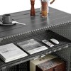 NAYSAYE Bar Serving Cart Outdoor Wicker Wine and Beverage Counter with Glass Top for Patio , Gray, 35.2"*20.6"*34.2" - 3 of 4