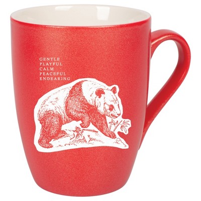 Elanze Designs 10 Ounce Ceramic Decorative Laser Engraved Giftable Novelty Tea Coffee Cup Mug Crimson Red Panda Gentle Playful Calm Peaceful
