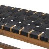 Rustic Acacia Wood Bench with Handwoven Rope Seat and Sturdy X-Frame for Outdoor Spaces -3irtyhousy - 2 of 4
