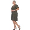 Plus Size Short Sleeve V-neck Tiered Midi Dress - 3 of 4