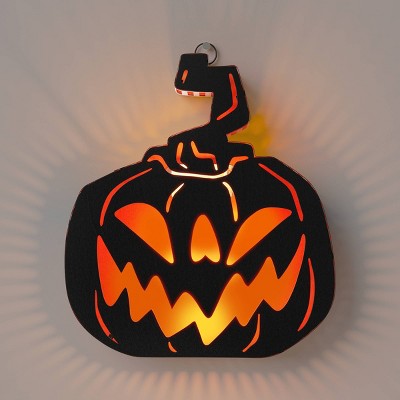 12" LED Pumpkin Backlit Sign Halloween Novelty Silhouette Light Orange - Hyde and EEK! Boutique™