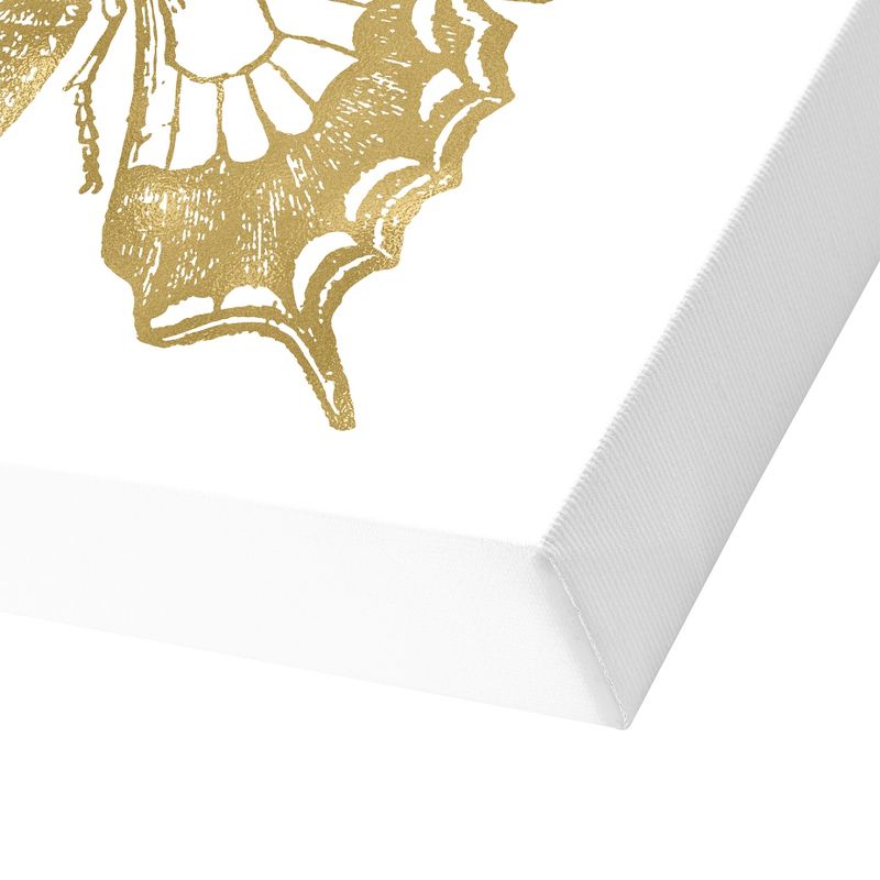 Americanflat Minimalist Animal Butterfly 2 Gold On White By Amy Brinkman Wrapped Canvas, 5 of 7