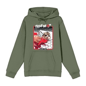 Friday the 13th Broken Mirror and Bloody Mask Adult Long Sleeve Hoodie - 1 of 2