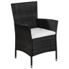 vidaXL 3 Piece Bistro Set Poly Rattan Black - 2 of 4
