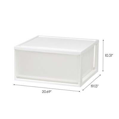 IRIS USA 47 Qt. Extra-Large Stackable Storage Drawer Plastic Drawer Organizer with Clear Doors, for Pantry Bedroom Closet Kitchen Under-Sink Home and