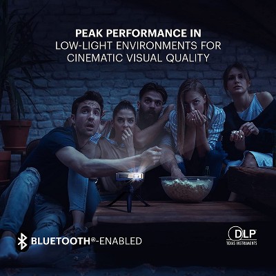 Kodak Luma 400 Portable White and Gold Mini Projector with Wi-Fi and Bluetooth